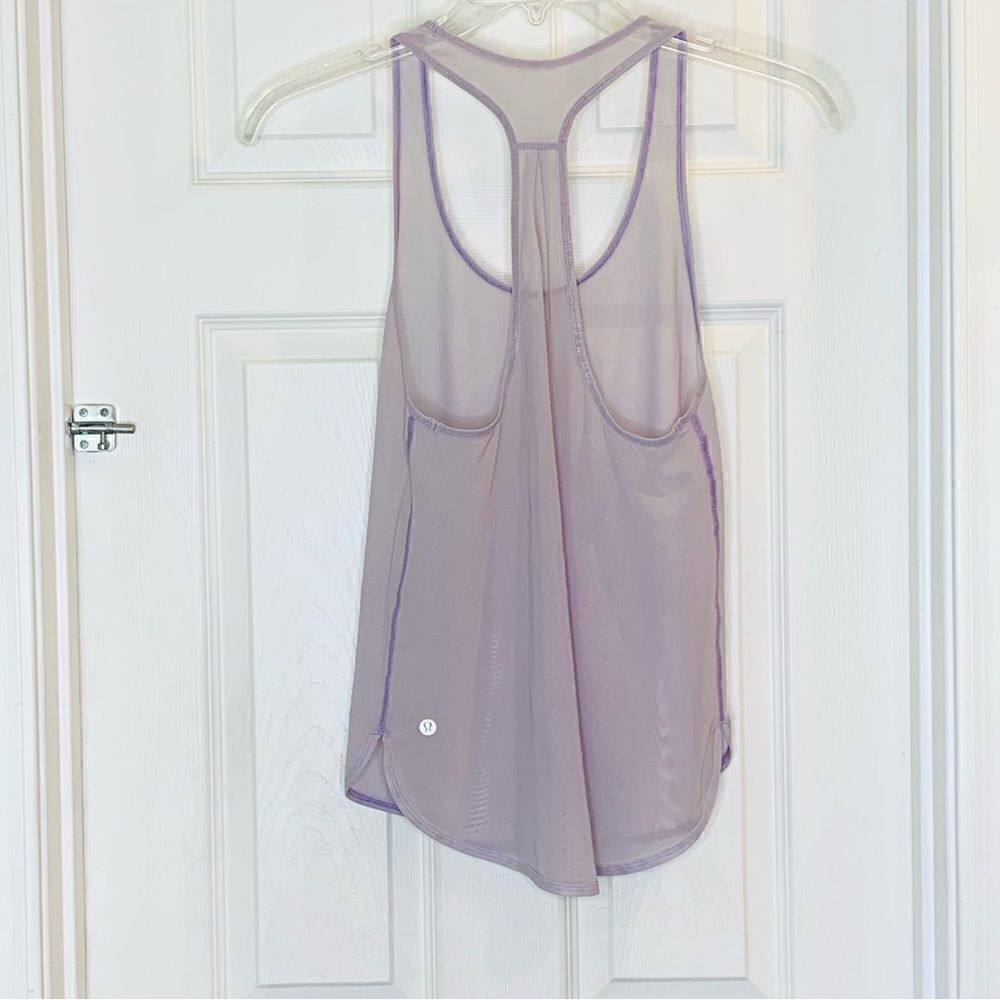 Lululemon Mesh Racerback Tank Light Purple Color Size 6 - Picture 4 of 7